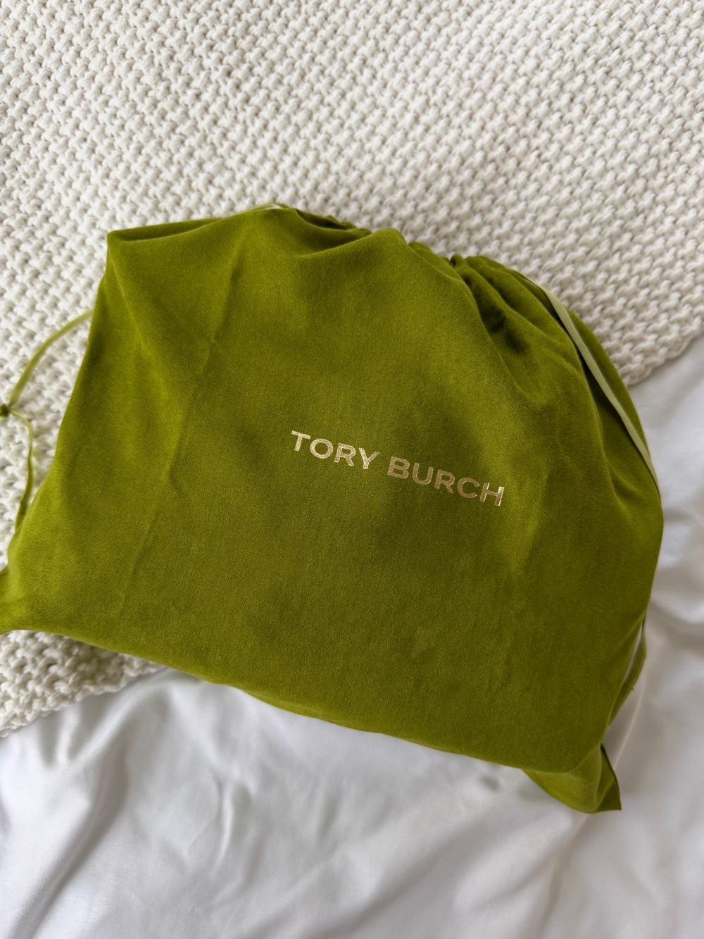 Tory Burch Charlie Quilted Suede Drawstring Shoulder in Toffee - Picture 6 of 6